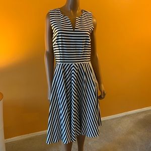 Ann Taylor black and white striped dress